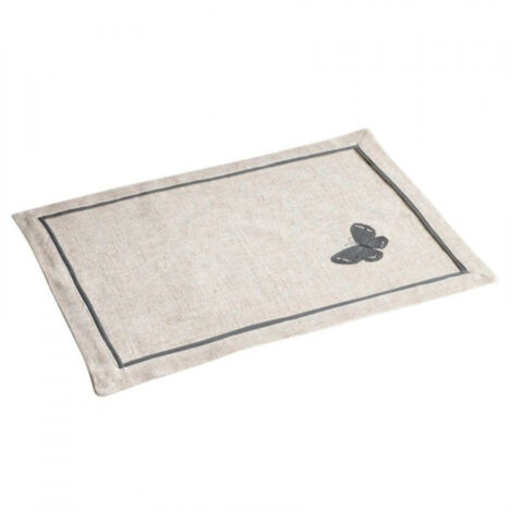 Set de Table Brodé "Opaline" 33x45cm Gris (1/2)