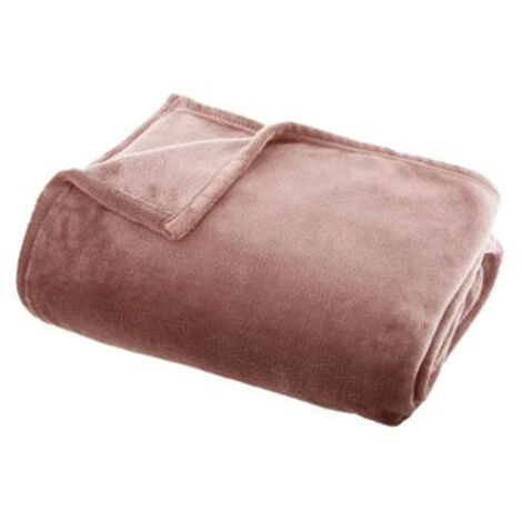 Plaid Doux Uni "Flanel" 125x150cm Rose