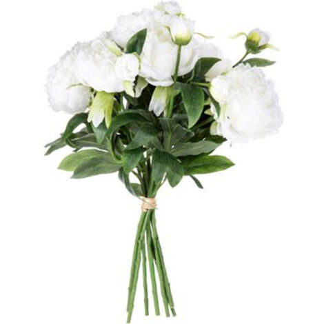 Bouquet de Fleurs "13 Pivoines" 50cm Blanc (1/3)