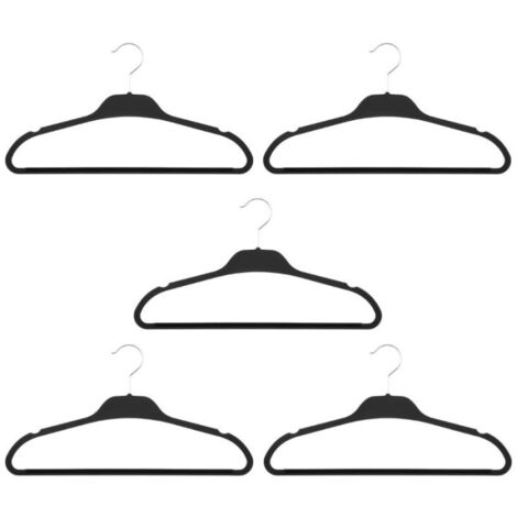 Lot de 5 Cintres "Anti-Dérapant" 45cm Noir (1/3)