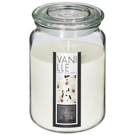 Bougie Parfumée en Verre "Couvercle" 510g Vanille (1/2)