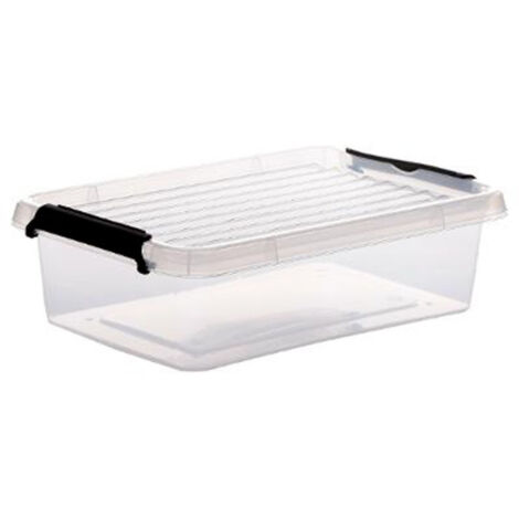 Five Simply Smart – Boîte de rangement basse 3L transparente – Dimensions L. 29,2 x P. 19,9 x H. 8 cm – Polypropylène pour rangement optimisé (1/3)