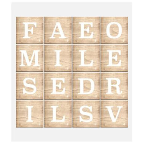 Sticker Relief "Lettres" 41x41cm Blanc (1/2)