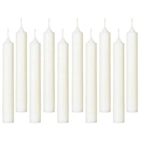 Lot de 10 Bougies Bâton "Hugo" 16cm Ivoire
