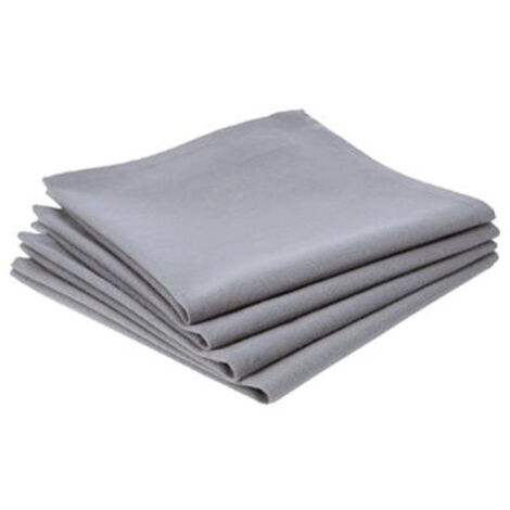 Lot de 4 Serviettes de Table "Coton" 40x40cm Gris Clair