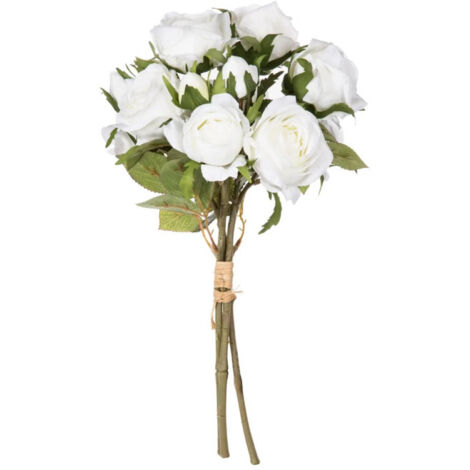 Bouquet de Fleurs "14 Roses" 40cm Blanc (1/2)