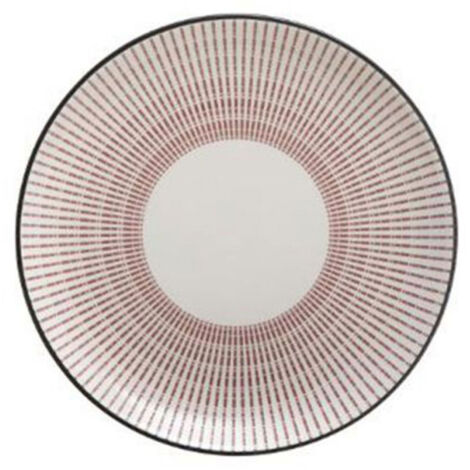Lot de 6 Assiettes à Dessert Porcelaine "Lunis" 19cm Rouge
