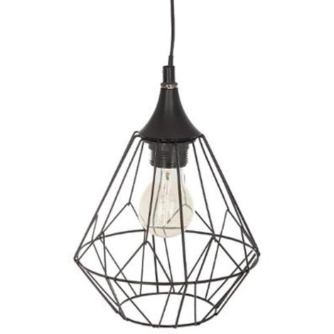 Lampe Suspension Métal "Design" 24cm Noir (1/2)