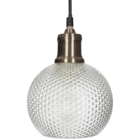 Lampe Suspension Boule en Verre "Iris" 19cm Or