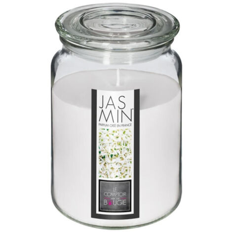 Bougie Parfumée en Verre "Couvercle" 510g Jasmin (1/3)