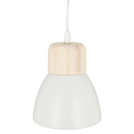Lampe Suspension Métal "Cloche" 19cm Blanc (1/2)