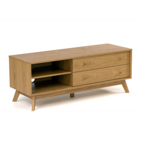 Meuble TV Design "Kensal" 130cm Chêne (1/5)
