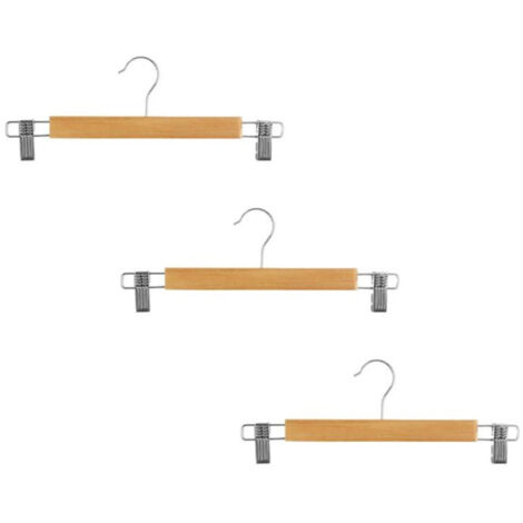 Lot de 3 Cintres à Pince en Métal 33cm Naturel (1/3)