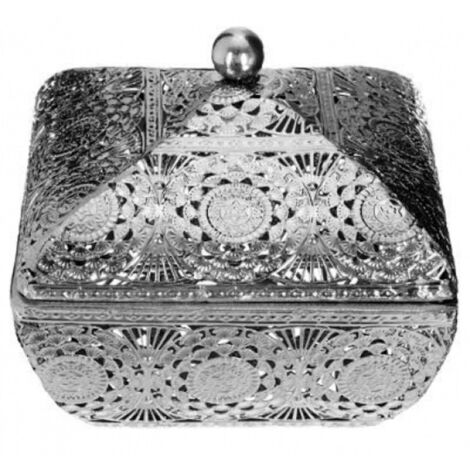 Boîte Métal Déco "Ajourée" 12cm Argent (1/2)