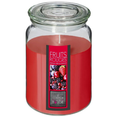 Bougie Parfumée en Verre "Couvercle" 510g Fruits Rouges (1/2)