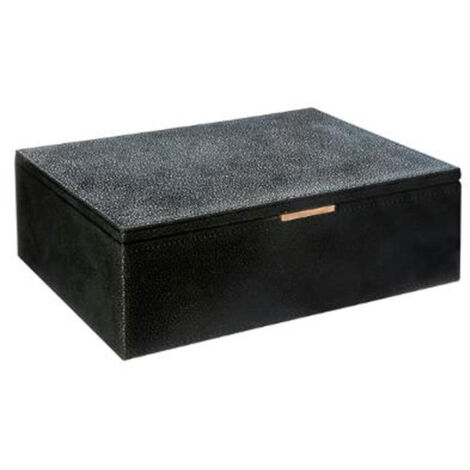 Boîte à Bijoux "Grainé" 26cm Noir (1/3)