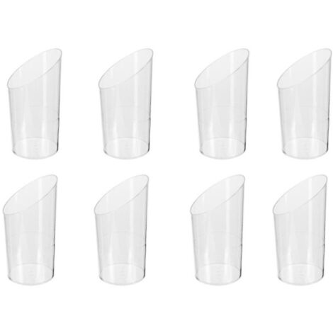 Lot de 8 Verrines Plastique Réutilisable "Biseauté" 7cl Transparent (1/3)