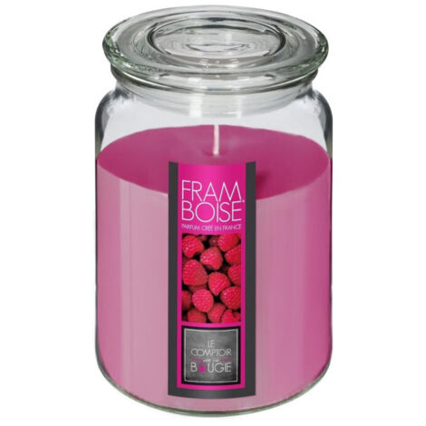 Bougie Parfumée en Verre "Couvercle" 510g Framboise (1/3)