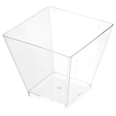 Lot de 12 Verrines Plastique Réutilisable Carré 6cl Transparent