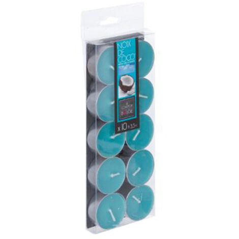 Lot de 10 Bougies Chauffe-Plat Parfumées 3,7cm Coco (1/2)