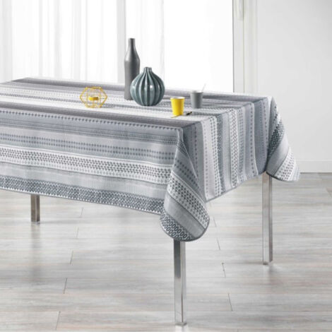 Nappe Rectangulaire Imprimée "Chacana" 150x240cm Gris