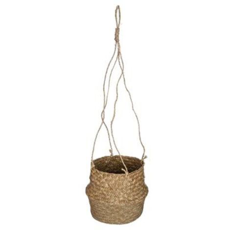 Atmosphera – Cache-pot suspendu 18cm en roseau naturel – Accessoire décoratif pour intérieur – Optimise l'espace avec style (1/2)
