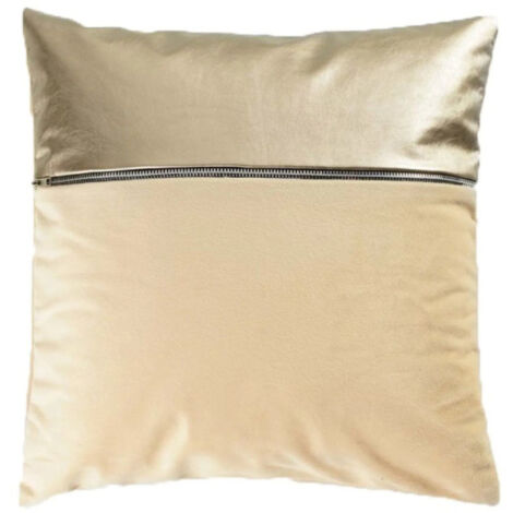 Housse de Coussin Velours "Aston" 40x40cm Jaune & Or (1/2)