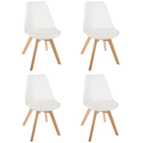 Lot de 4 Chaises Design "Baya" 81cm Blanc (1/3)