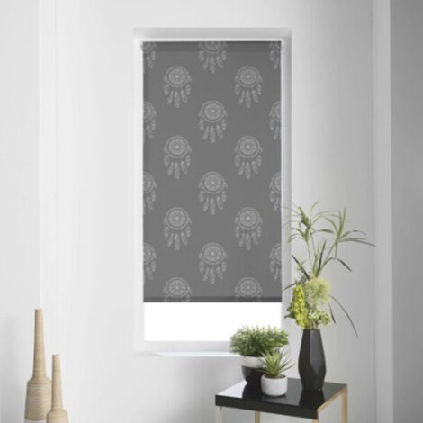 Store Enrouleur Tamisant "Kaya" 60x90cm Gris (1/4)