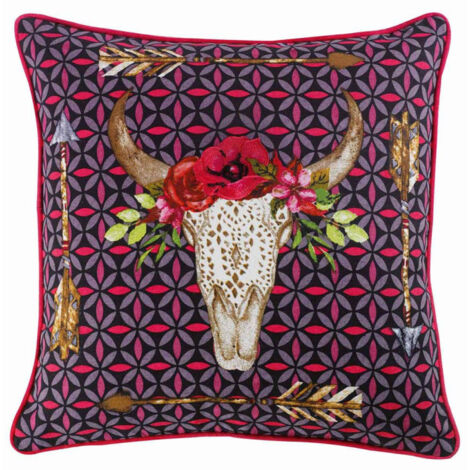 Coussin Déco Passepoil "Aponi" 45x45cm Rouge (1/2)