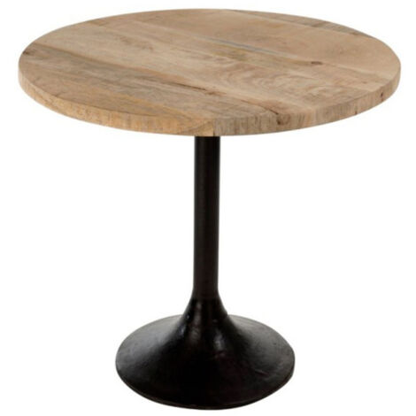 Table de Bar en Bois & Métal "Mocha" 65cm Naturel (1/4)