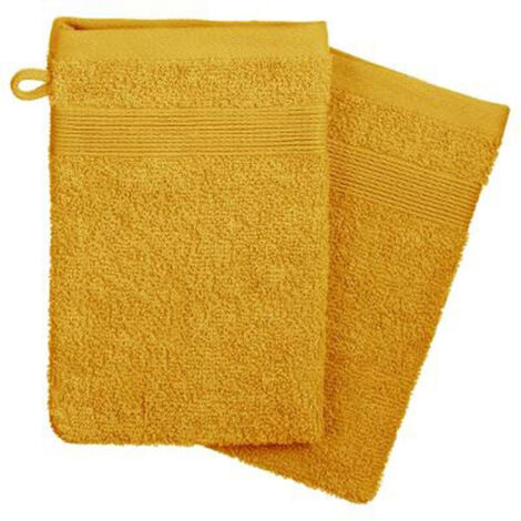 Lot de 2 Gants de Toilette "Confort" 15x21cm Ocre (1/2)