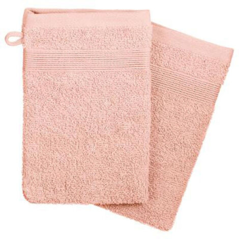 Lot de 2 Gants de Toilette "Confort" 15x21cm Rose