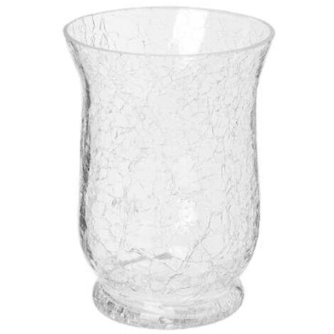 Photophore en Verre Craquelé "Évasé" 15cm Transparent