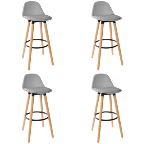Lot de 4 Tabourets de Bar "Maxon" 91cm Gris (1/3)