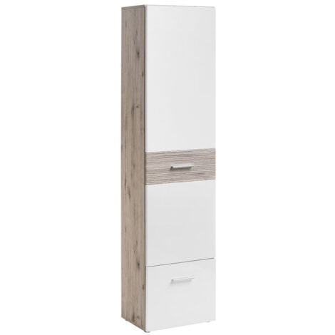 Colonne 1 Porte "Gustavo" 200cm Naturel & Blanc (1/3)