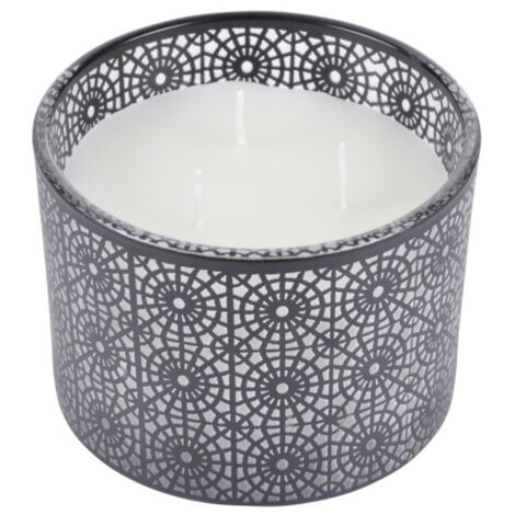 Bougie Parfumée 3 Mèches "Graphic Ethnic" 11cm Noir (1/2)