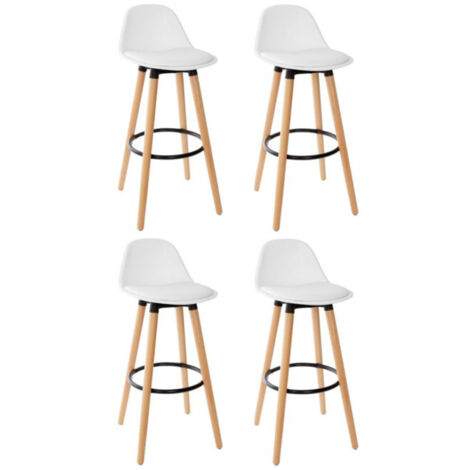 Lot de 4 Tabourets de Bar "Maxon" 91cm Blanc (1/3)