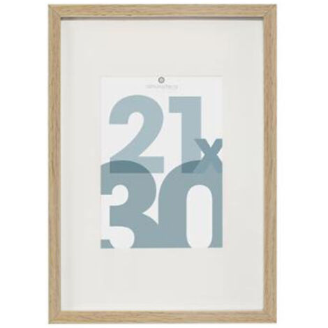 Atmosphera – Cadre photo en verre 21x30 cm – MDF et verre – Finition naturelle – Pour décoration intérieure moderne