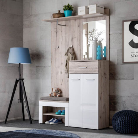 Ensemble Dressing "Gustavo II" 200cm Naturel & Blanc (1/5)