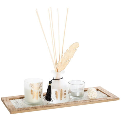 Coffret Senteur 8 Pièces "Plume" 37cm Bois de Gaiac
