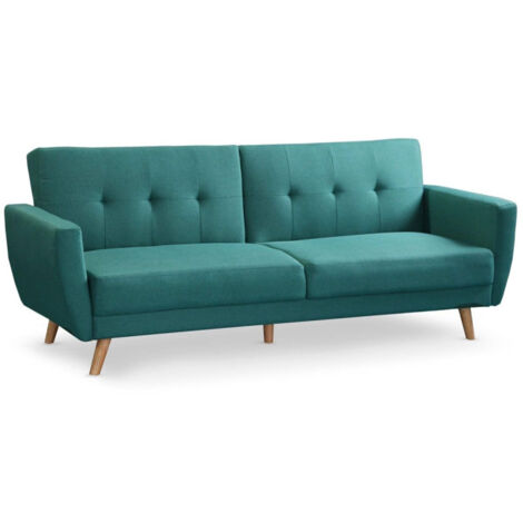 Canapé Scandinave Convertible "Garry" 220cm Bleu Vert (1/5)