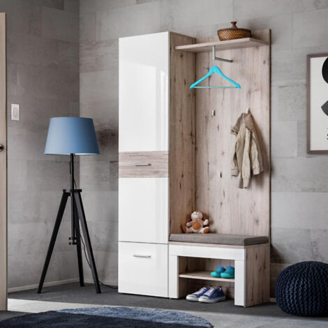 Ensemble Dressing "Gustavo V" 200cm Naturel & Blanc (1/3)