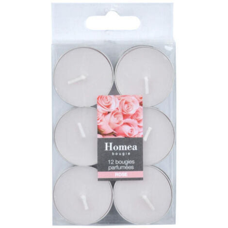 Lot de 12 Bougies Chauffe-Plat "Essentiel" 3,5cm Rose (1/2)
