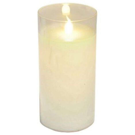 Bougie Ronde LED "Verrine" 15cm Blanc (1/2)