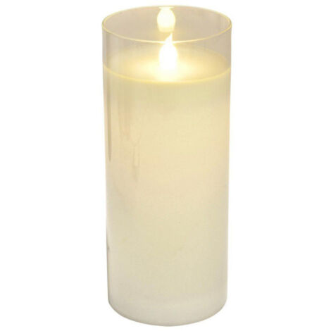 Bougie Ronde LED "Verrine" 17cm Blanc (1/2)