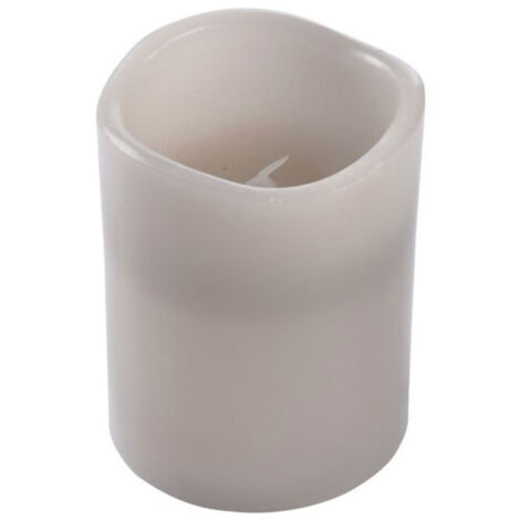 Bougie Pilier LED "Jasper" 12cm Gris Clair (1/2)