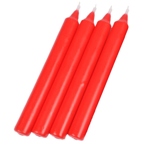 Lot de 4 Bougies Chandelier "Essentiel" 19cm Rouge (1/2)