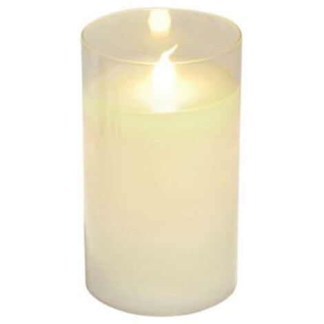 Bougie Ronde LED "Verrine" 12cm Blanc (1/2)