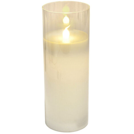 Bougie Ronde LED "Verrine" 20cm Blanc (1/2)